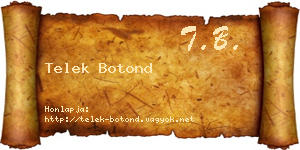 Telek Botond névjegykártya